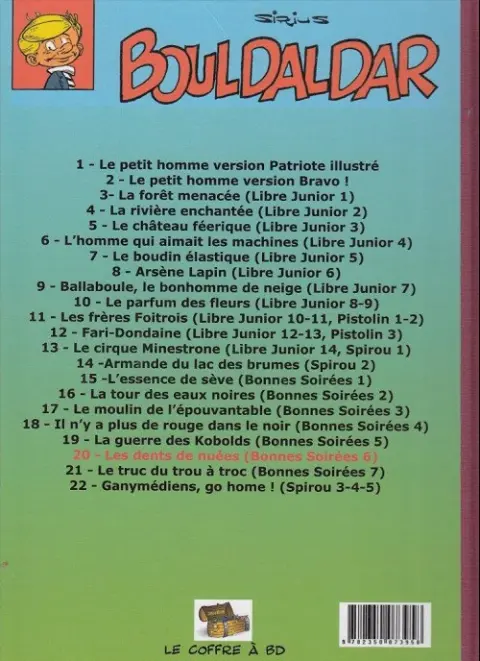 Verso de l'album Bouldaldar et Colégram Tome 20 Les Dents-de-Nuées