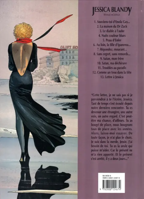 Verso de l'album Jessica Blandy Tome 13 Lettre à Jessica