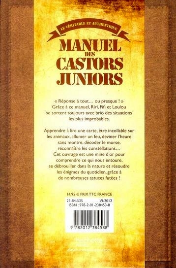 Verso de l'album Manuel des Castors Juniors Le véritable et authentique manuel des Castors Juniors