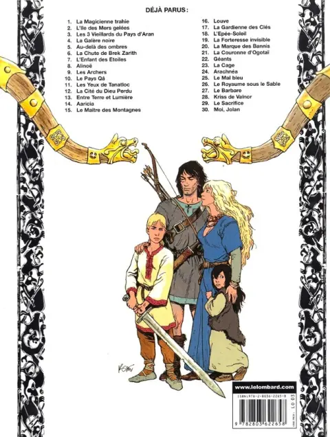 Verso de l'album Thorgal Tome 30 Moi, Jolan