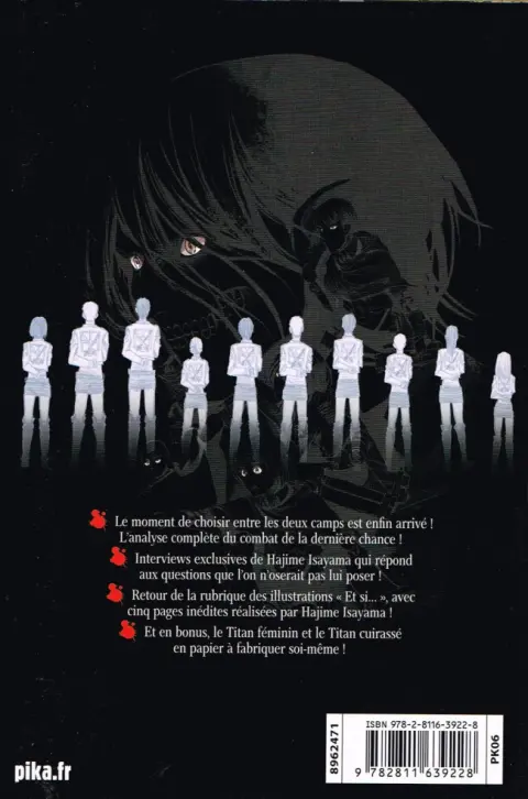 Verso de l'album L'Attaque des Titans Answers - Guide officiel