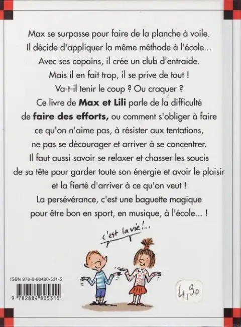 Verso de l'album Ainsi va la vie Tome 89 Max décide de faire des efforts