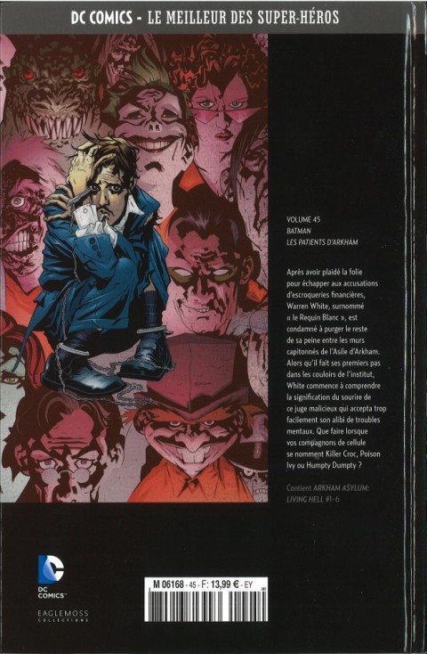 Verso de l'album DC Comics - Le Meilleur des Super-Héros Volume 45 Batman - Les Patients d'Arkham