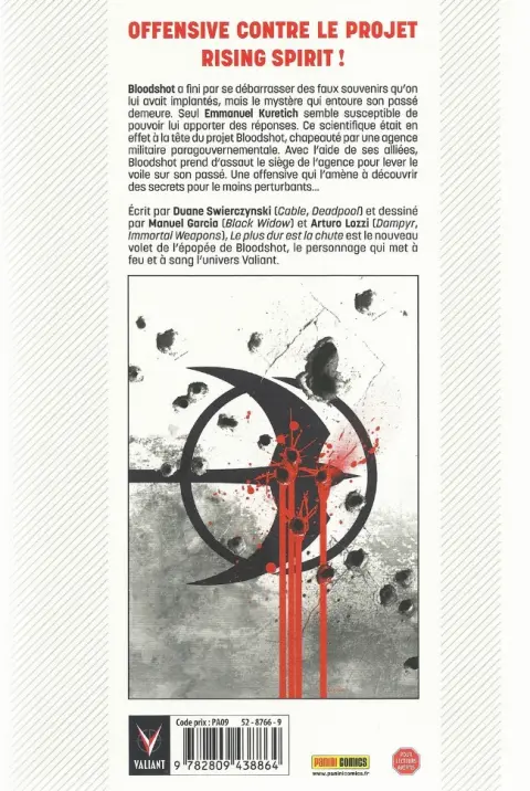 Verso de l'album Bloodshot Tome 2 Le plus dur est la chute