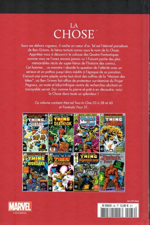 Verso de l'album Le meilleur des Super-Héros Marvel Tome 66 La chose