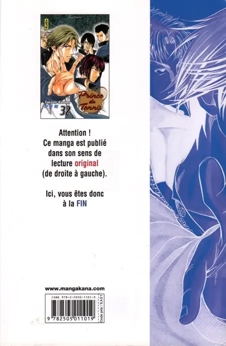 Verso de l'album Prince du tennis Tome 32