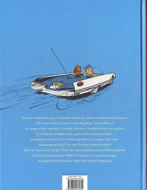 Verso de l'album Spirou et Fantasio Vacances sans histoires