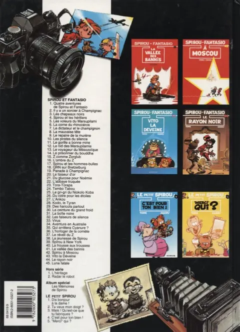 Verso de l'album Spirou et Fantasio Tome 23 Tora Torapa