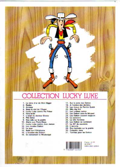 Verso de l'album Lucky Luke Tome 20 Billy the Kid