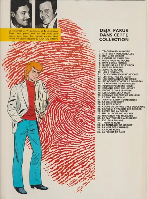 Verso de l'album Ric Hochet Tome 22 Alerte ! Extra-terrestres !
