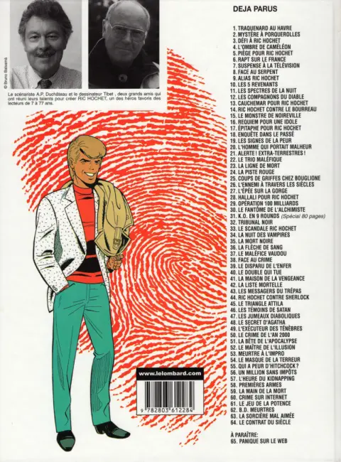 Verso de l'album Ric Hochet Tome 57 L'heure du kidnapping