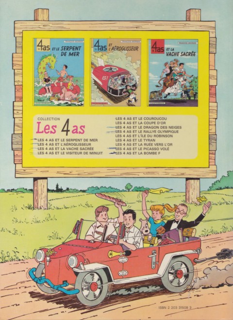 Verso de l'album Les 4 as Tome 8 Les 4 as et le rallye olympique