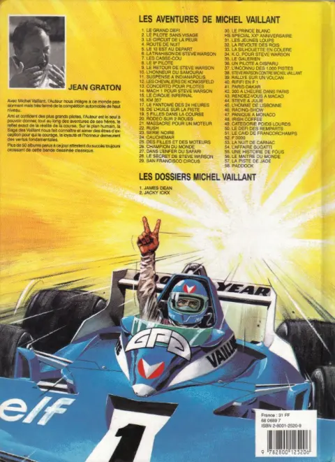 Verso de l'album Michel Vaillant Tome 36 Un pilote a disparu