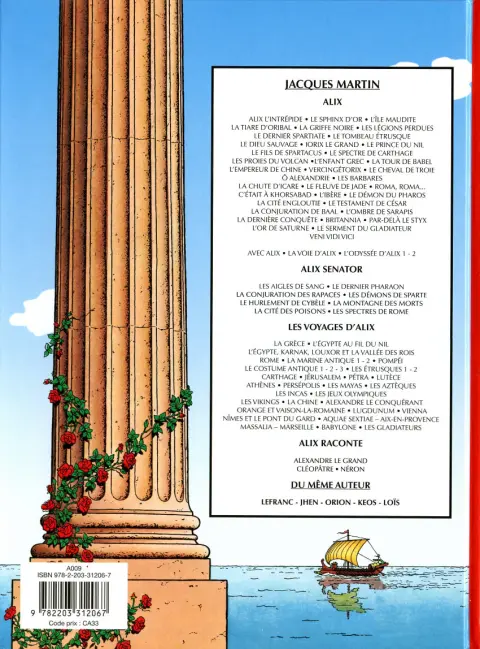 Verso de l'album Alix Tome 3 L'île maudite
