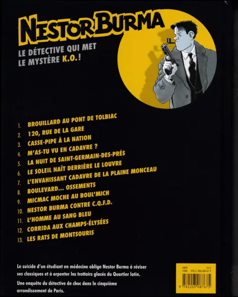 Verso de l'album Nestor Burma Tome 9 Micmac moche au Boul'Mich