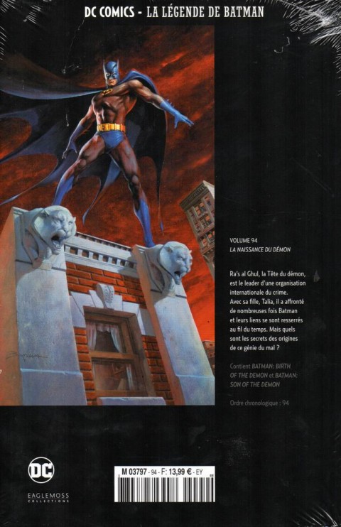 Verso de l'album DC Comics - La Légende de Batman Volume 94 La Naissance du démon