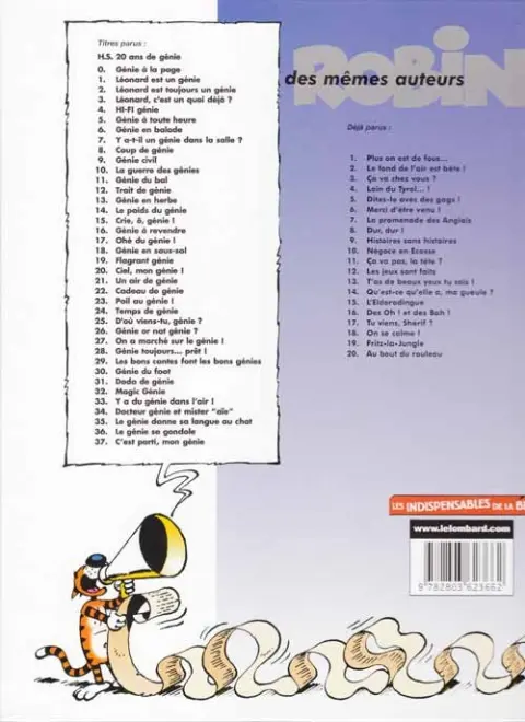 Verso de l'album Léonard Tome 24 Temps de génie