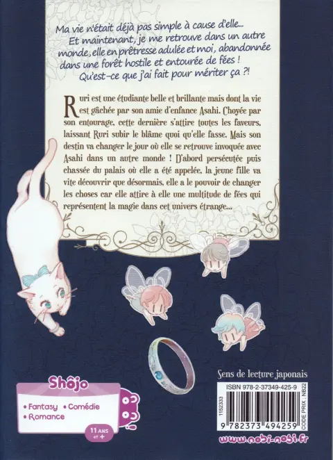 Verso de l'album Les fées, le Roi-Dragon et moi (en chat) 1