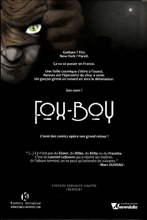 Verso de l'album Fox-Boy Komics Initiative Tome 1 Troisième souffle