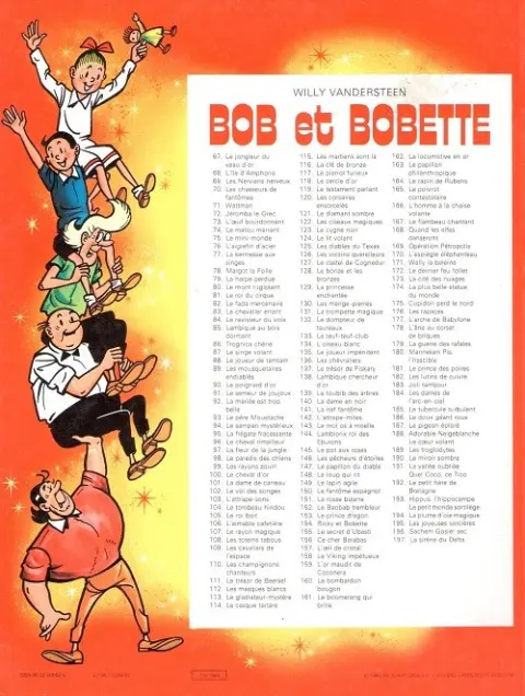 Verso de l'album Bob et Bobette Tome 72 Jeromba le grec