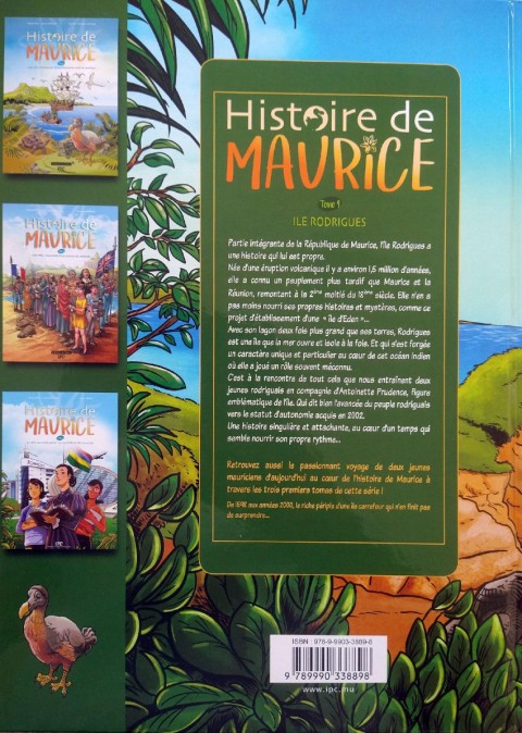 Verso de l'album Histoire de Maurice Tome 4 Île Rodrigues