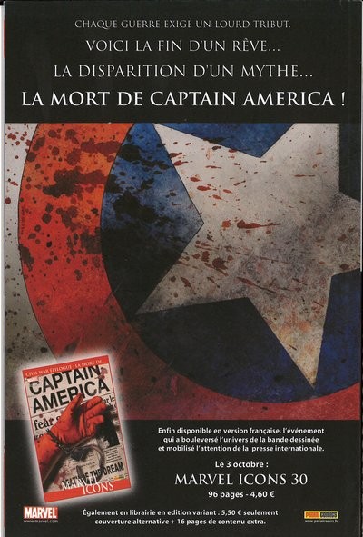 Verso de l'album Civil War Extra Tome 3