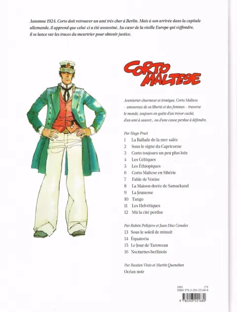 Verso de l'album Corto Maltese Tome 16 Nocturnes berlinois