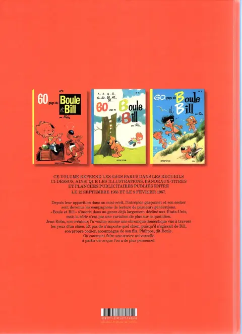 Verso de l'album Boule & Bill L'Intégrale 2 1963 - 1967