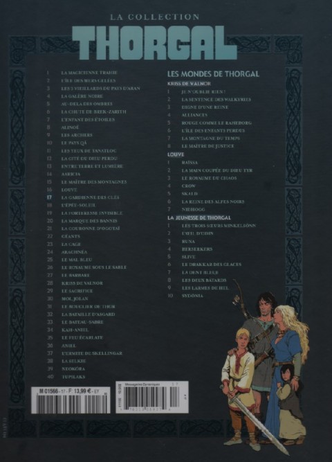 Verso de l'album Thorgal Tome 17 La gardienne des clés