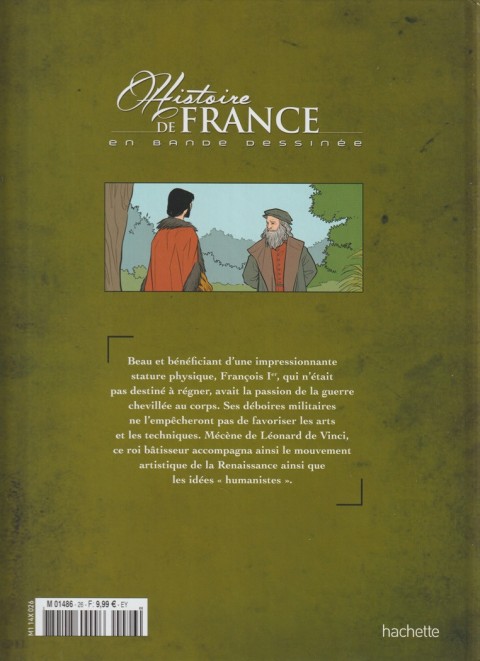 Verso de l'album Histoire de France en bande dessinée Tome 21 François Ier - Le prince de la Renaissance - 1515/1547