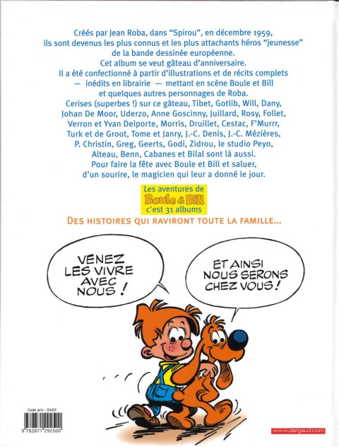 Verso de l'album Boule & Bill Boule & Bill font la fête