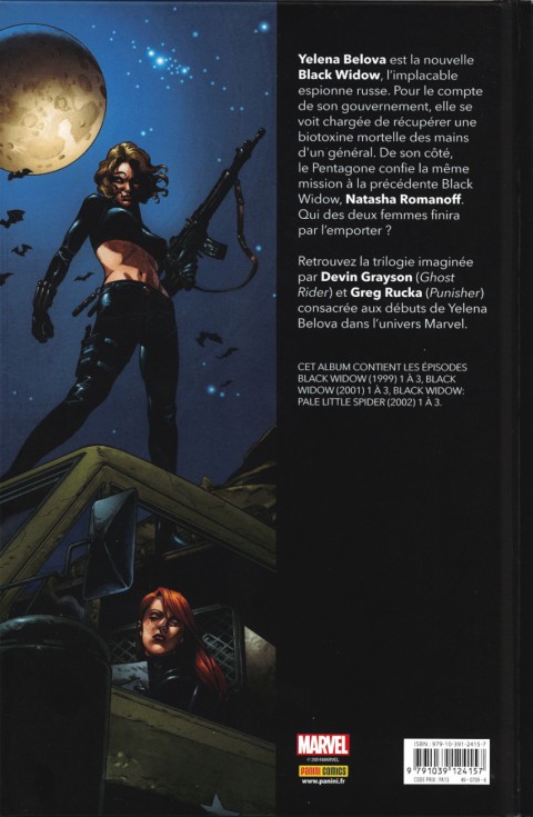 Verso de l'album Black Widow - Marvel Knights Marvel Knights