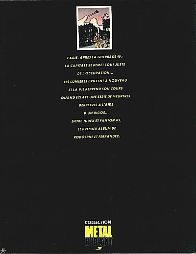 Verso de l'album Les Enquêtes du commissaire Raffini Tome 1 L'Homme au Bigos