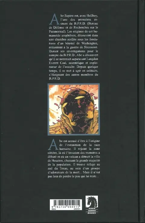 Verso de l'album Abe Sapien Tome 6 Au plus profond des ténèbres