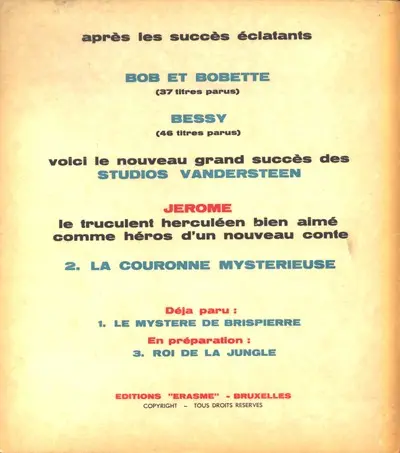 Verso de l'album Jérôme Tome 2 La couronne mystérieuse