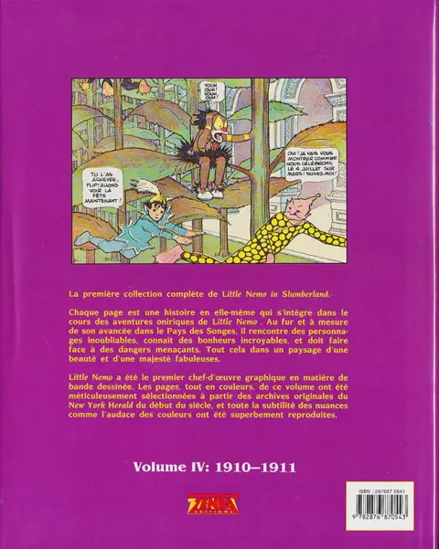 Verso de l'album Little Nemo in Slumberland Volume IV 1910-1911