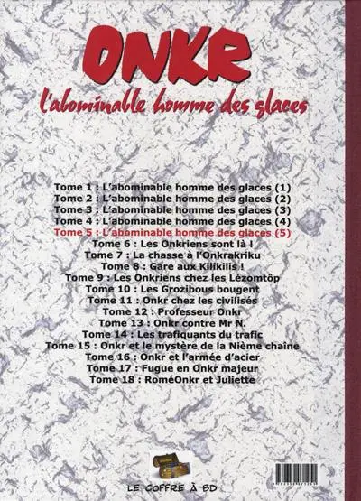 Verso de l'album Onkr Tome 5 L'abominable homme des glaces (5)