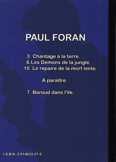 Verso de l'album Paul Foran Tome 7 Les démons de la jungle