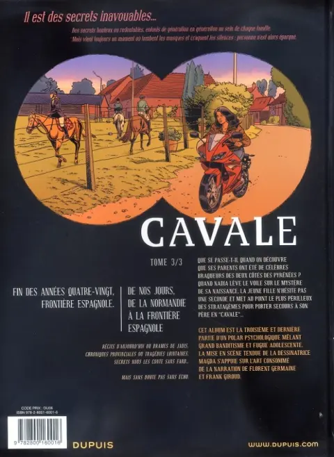 Verso de l'album Secrets - Cavale Tome 3/3