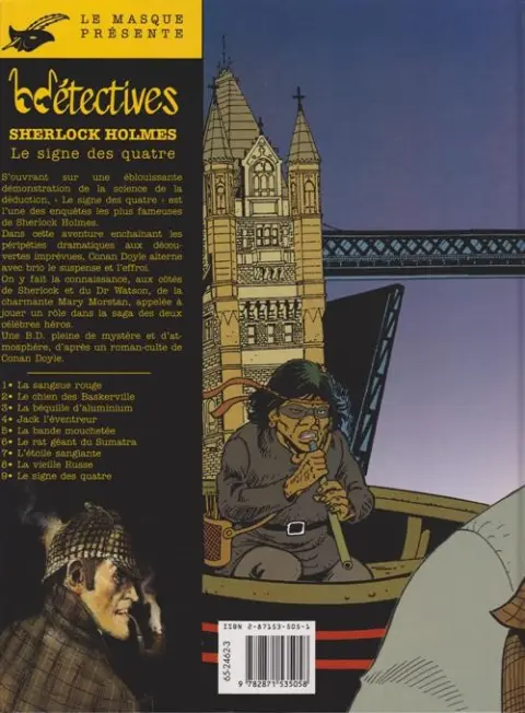 Verso de l'album Sherlock Holmes Tome 9 Le signe des Quatre