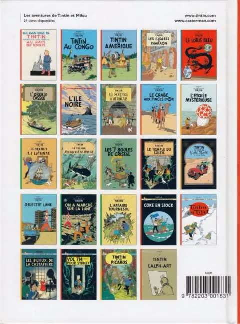 Verso de l'album Tintin Tome 7 L'île noire