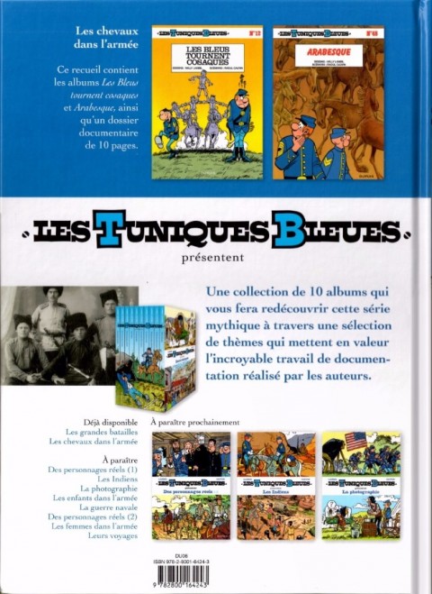 Verso de l'album Les Tuniques Bleues présentent 2 Les chevaux dans l'armée