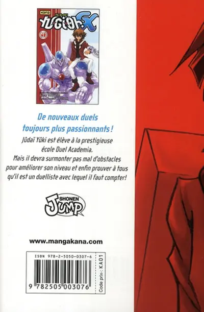 Verso de l'album Yu-Gi-Oh ! GX 1