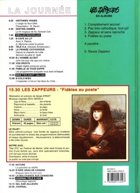 Verso de l'album Les Zappeurs Tome 4 Fidèles au poste