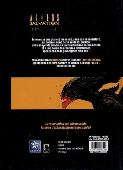 Verso de l'album Aliens : Salvation