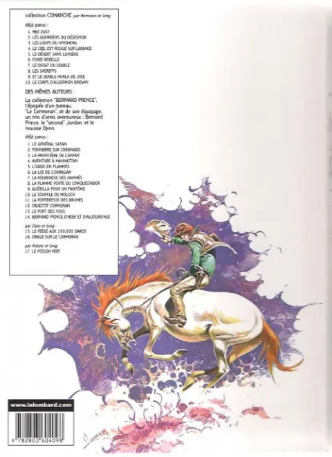 Verso de l'album Comanche Tome 10 Le corps d'Algernon Brown