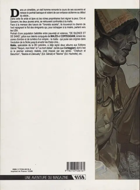 Verso de l'album De silence et de sang Tome 1 La nuit du tueur de loups