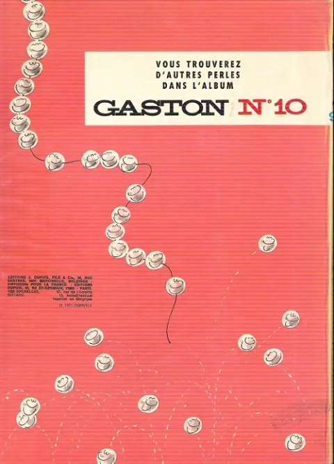 Verso de l'album Gaston Tome 9 Le cas Lagaffe