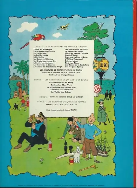 Verso de l'album Les Aventures de Jo, Zette et Jocko Tome 2 Destination New York