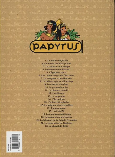 Verso de l'album Papyrus Tome 9 Les larmes du géant